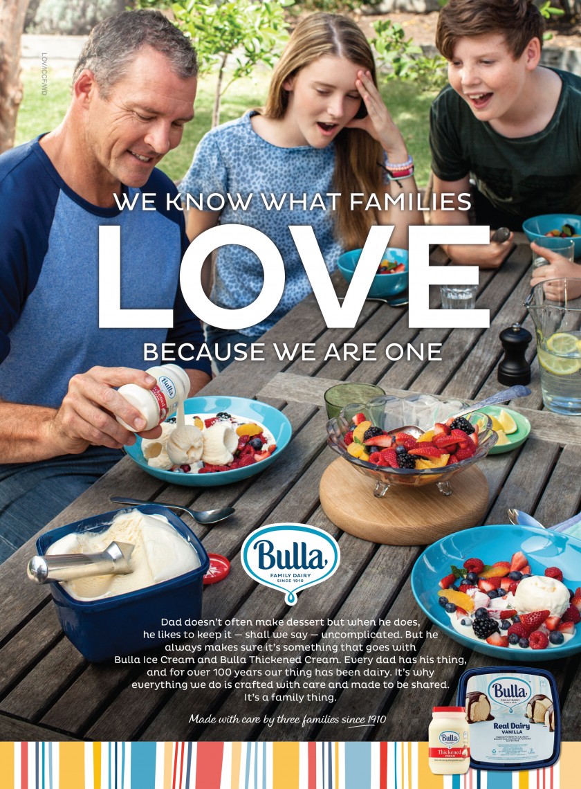 Bulla Dairy ice cream and cream print ad